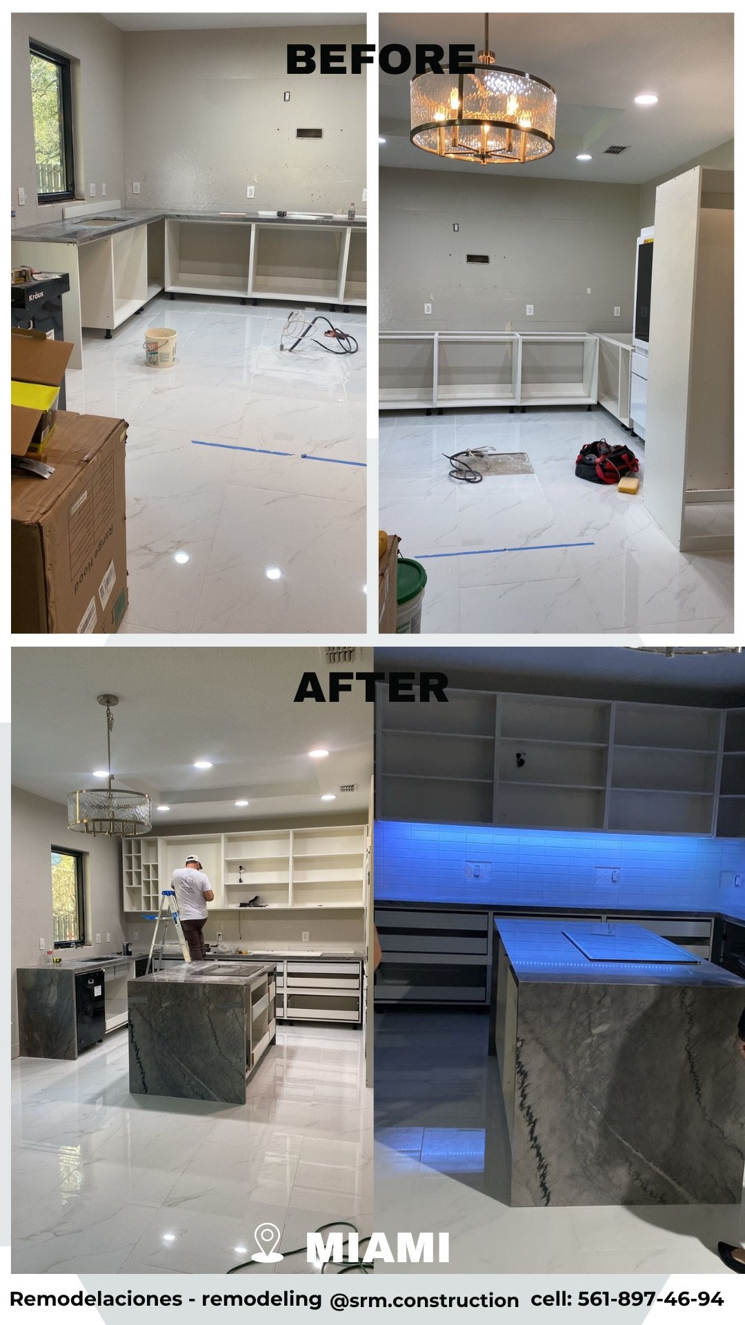 Antes y después · Cocina remodelada